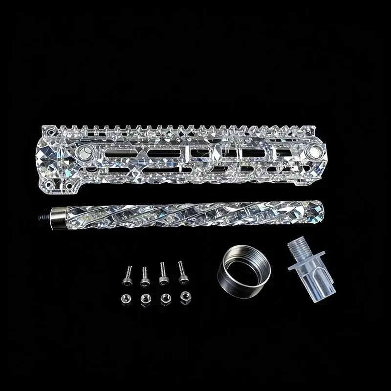 F1 Transparent Gel Blaster M-Lok Handguard-m416gelblaster-with screw and rail-10 inch-m416gelblaster