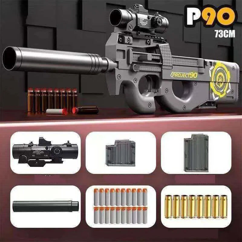 Handi Manual P90 Shell Ejecting Foam Dart Blaster-m416gelblaster-gray-m416gelblaster