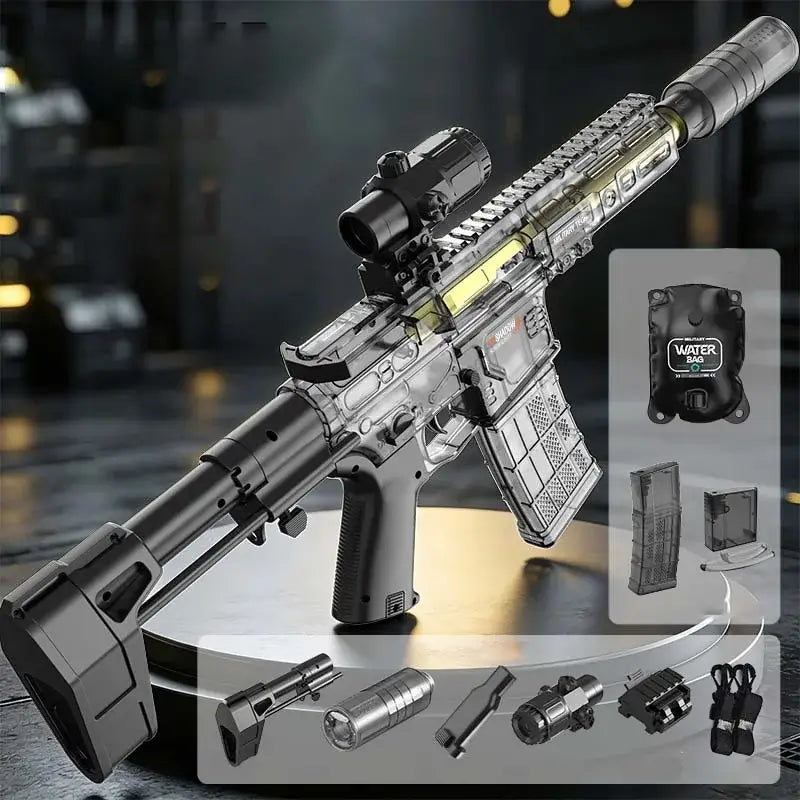Realistic Electric SLR Blowback Transparent Water Gun Rifle-m416gelblaster-black-m416gelblaster