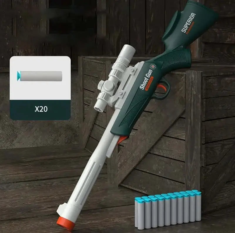 UA Manual Break Action Sniper Foam Dart Blaster Toy Gun-m416gelblaster-green-m416gelblaster