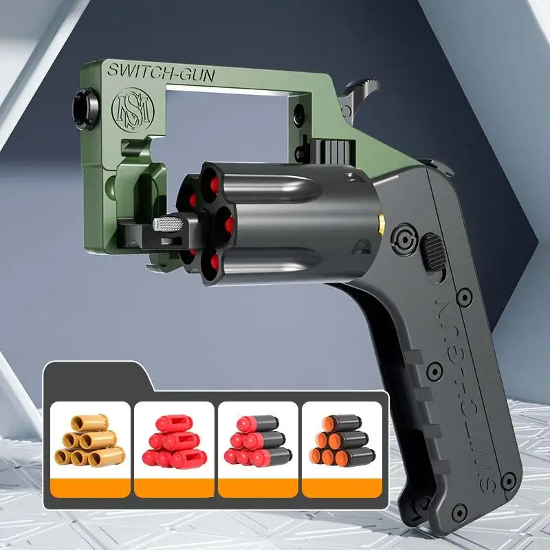 Soft Bullet Switch Gun Foldable Revolver Single Action Blaster-m416gelblaster-green-m416gelblaster