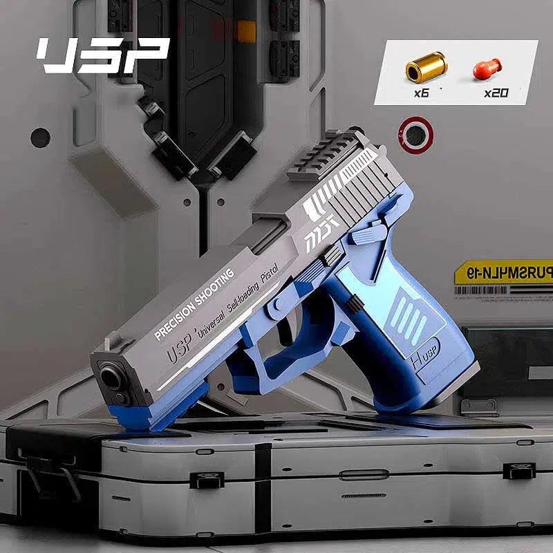 USP Semi-Auto Shell Ejecting Blaster Soft Bullet Toy Gun-m416gelblaster-blue-m416gelblaster
