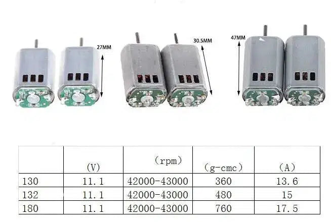 Worker High Power Ball Bearing 130/132/180 Motor 43000rpm for 2S/3S Lipo Battery-nerf part-m416gelblaster-m416gelblaster