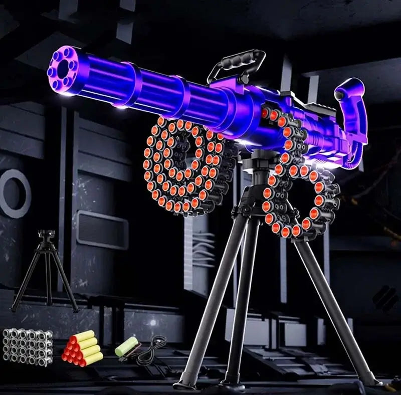 Electric Gold Gatling Nerf Gun with Rotating Belt-m416gelblaster-chameleon-m416gelblaster