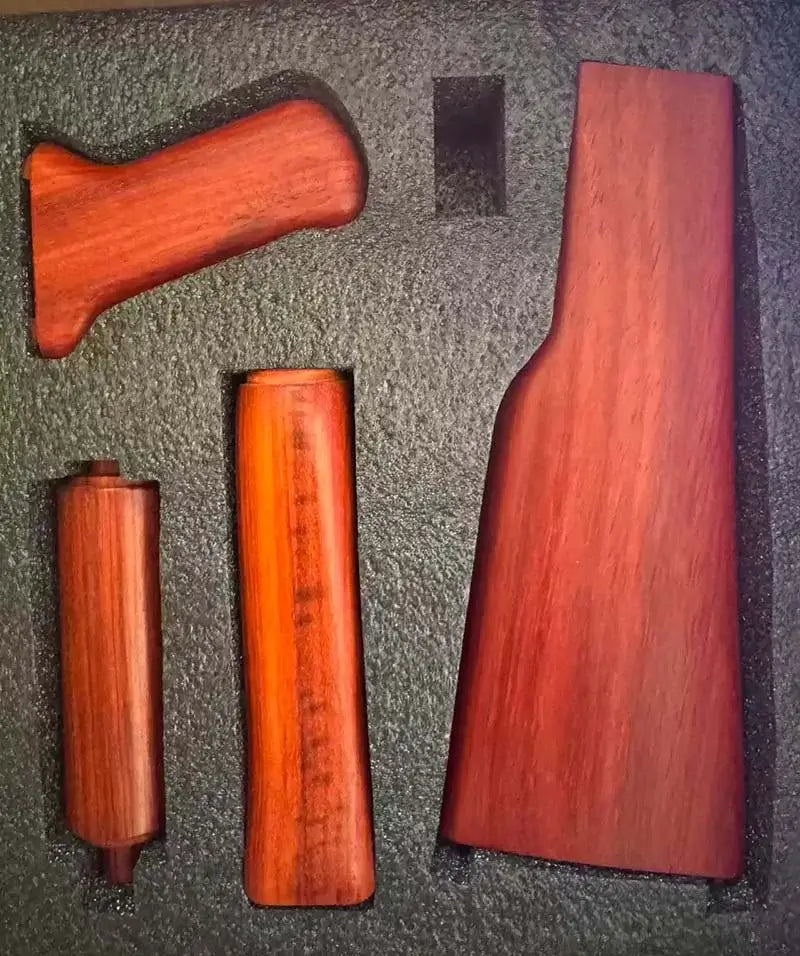 RX AKS AKM-47 Wooden Handguard Grip ButtStock 4pcs Set