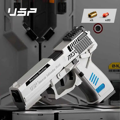 USP Semi-Auto Shell Ejecting Blaster Soft Bullet Toy Gun-m416gelblaster-white-m416gelblaster