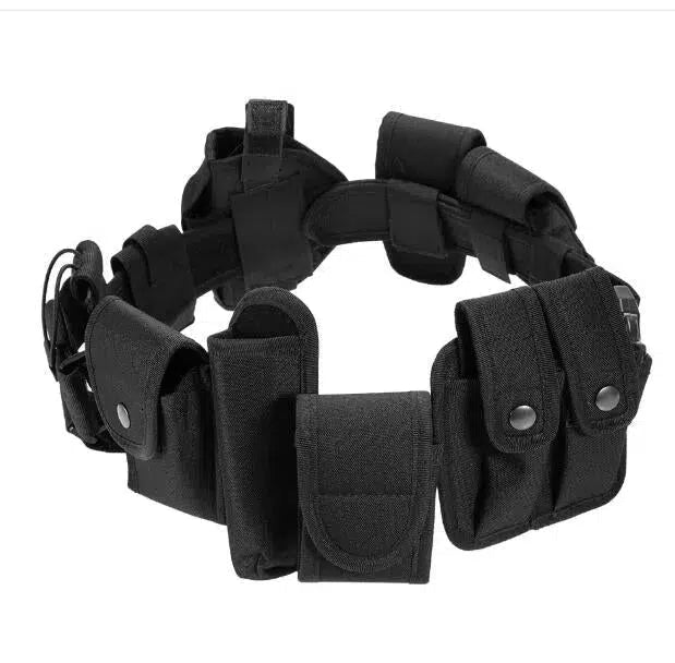 Police Duty Belt Rig - Modular Tactical Security Guard Belt With Molded Pouches