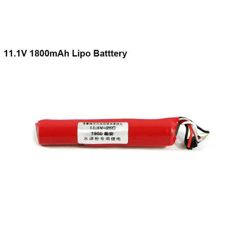 Cylindrical Gel Blaster Lipo Battery SM Plug 7.4/11.1V 25C-m416gelblaster-11.1v 1800mah red-m416gelblaster