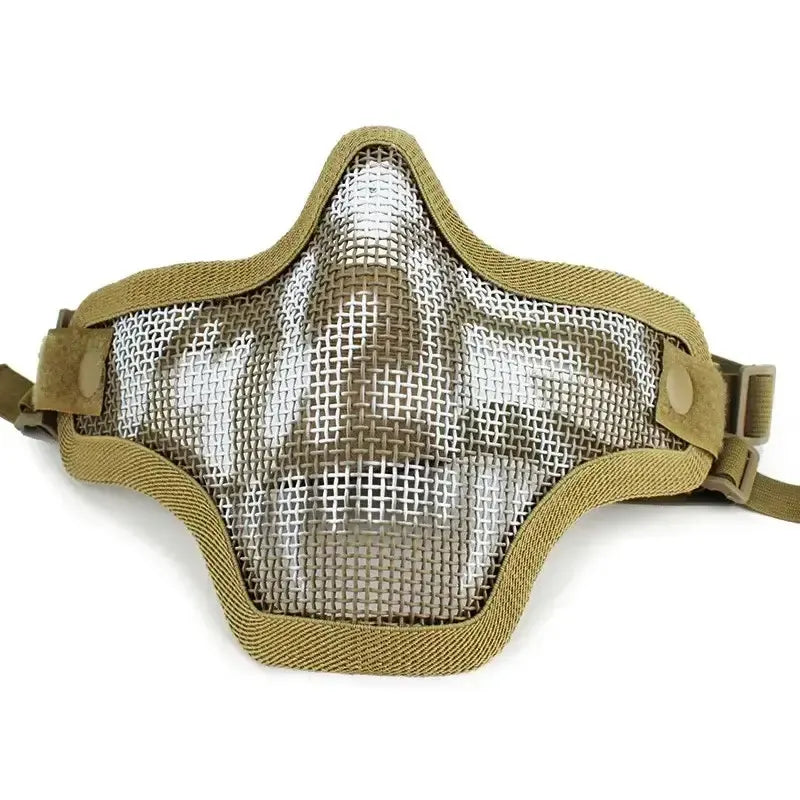 Skirmish Equipment Strike Steel Half Face Tactical Mask-玩具/游戏-m416gelblaster-Tan-m416gelblaster