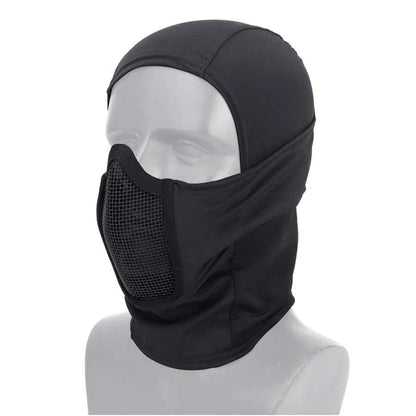 Steel Mesh Breathable Fan Tactical Headgear CS High Elastic Fabric Breathable Perspiration Camouflage-Biu Blaster-black-Uenel