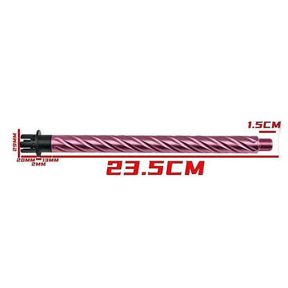 14mm CCW Threaded Spiral Metal Outer Barrel with Adapter-m416gelblaster-pink-m416gelblaster