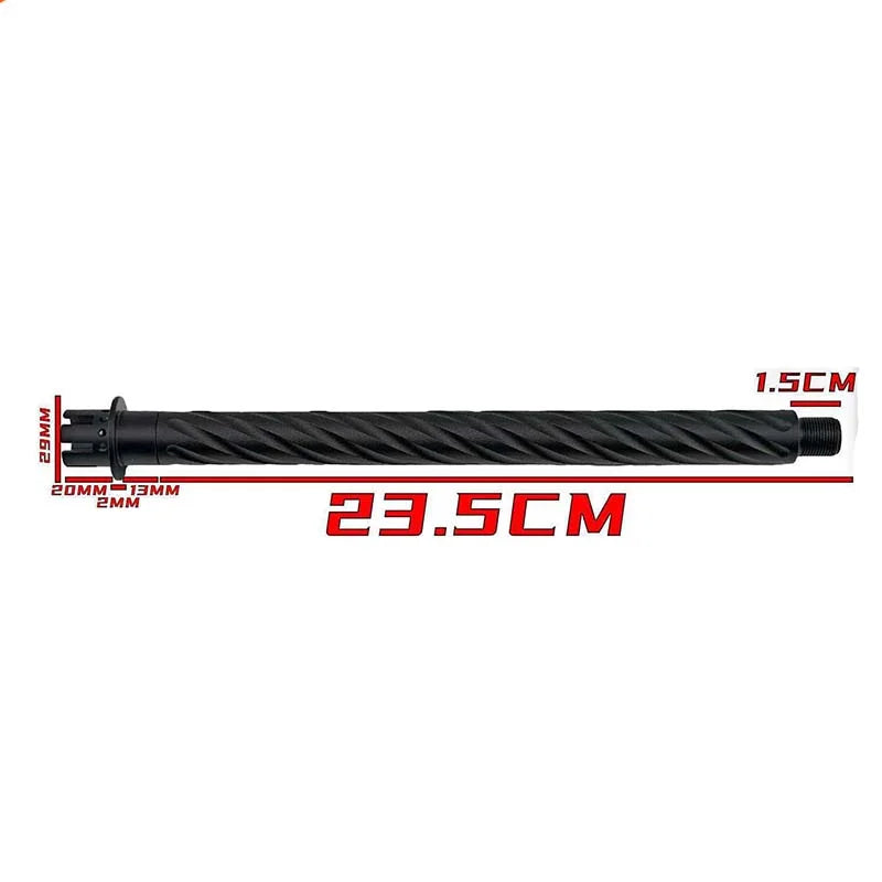 14mm CCW Threaded Spiral Metal Outer Barrel with Adapter-m416gelblaster-black-m416gelblaster