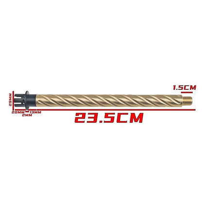 14mm CCW Threaded Spiral Metal Outer Barrel with Adapter-m416gelblaster-gold-m416gelblaster