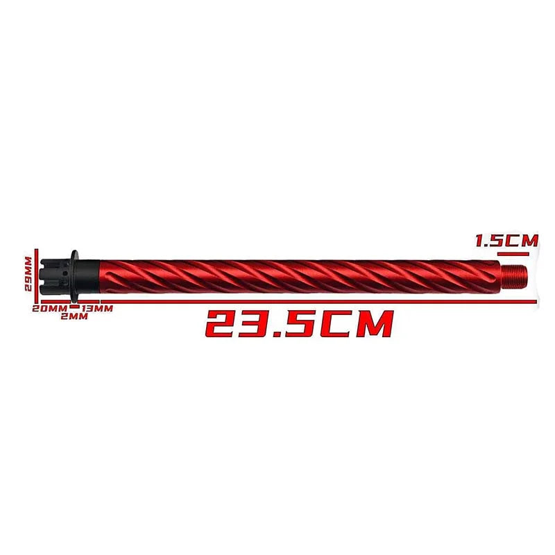 14mm CCW Threaded Spiral Metal Outer Barrel with Adapter-m416gelblaster-red-m416gelblaster