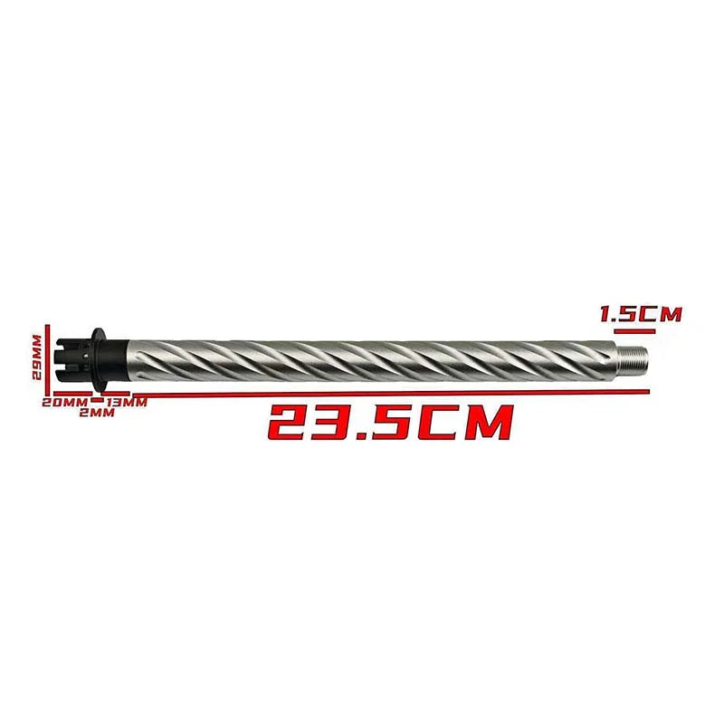 14mm CCW Threaded Spiral Metal Outer Barrel with Adapter-m416gelblaster-silver-m416gelblaster