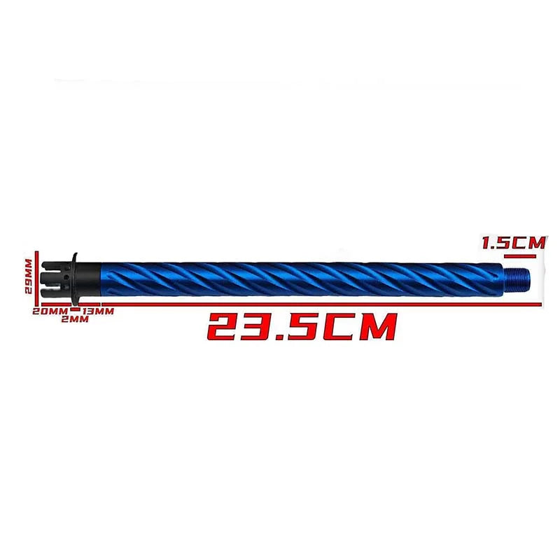 14mm CCW Threaded Spiral Metal Outer Barrel with Adapter-m416gelblaster-blue-m416gelblaster