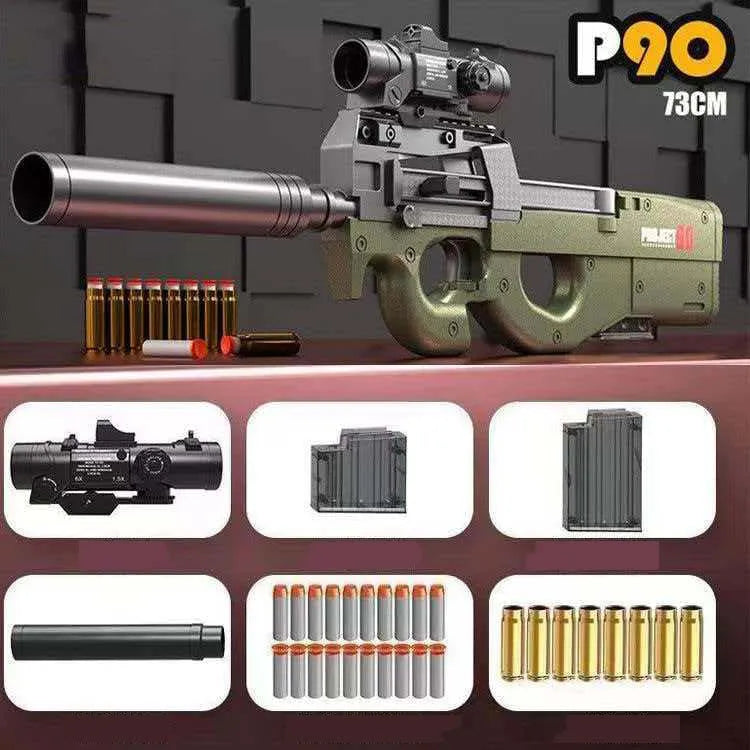 Handi Manual P90 Shell Ejecting Foam Dart Blaster-m416gelblaster-green-m416gelblaster