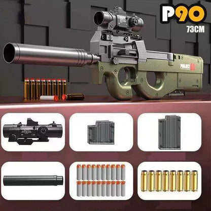 Handi Manual P90 Shell Ejecting Foam Dart Blaster-m416gelblaster-green-m416gelblaster