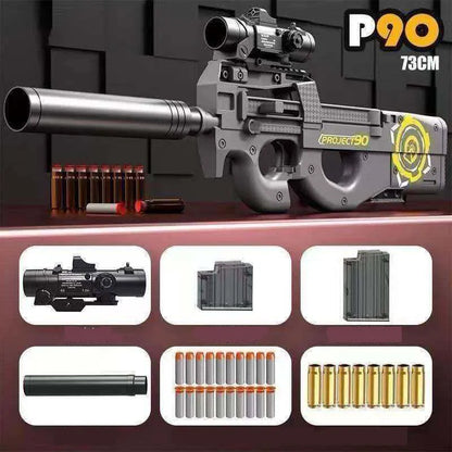 Handi Manual P90 Shell Ejecting Foam Dart Blaster-m416gelblaster-gray-m416gelblaster