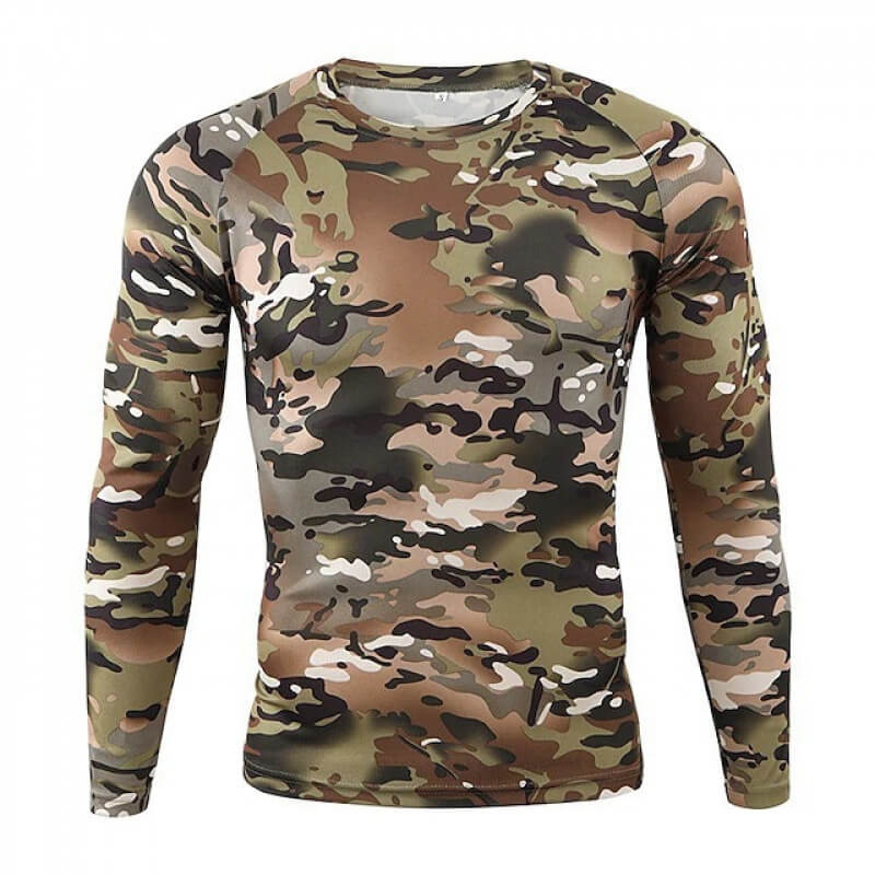 WST Camouflage PRO Tights Schnelltrocknendes, hochelastisches Langarm-T-Shirt