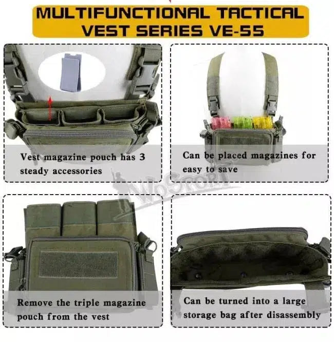 WST VE-55 Multifunctional Tactical Vest 500D-玩具/游戏-Biu Blaster-Biu Blaster