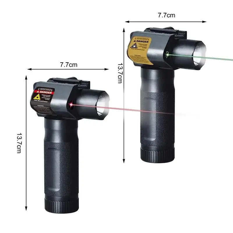 3-In-1 Tactical Metal Flashlight Foregrip with Red or Green Dot Laser-m416gelblaster-m416gelblaster