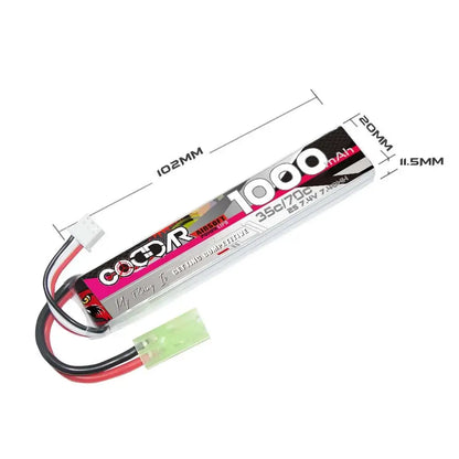 CODDAR 2S 3S 7.4v 11.1V 35C High Discharge LiPo Battery-m416gelblaster-2S 7.4V 1000MAH 35C-Tamiya-m416gelblaster
