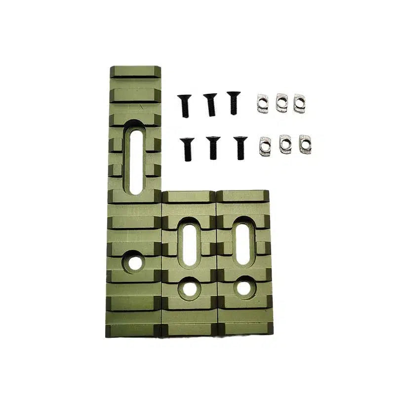 3Pcs Metal Picatinny Adjustable Rail Set for Keymod and M-Lok-m416gelblaster-green-m416gelblaster
