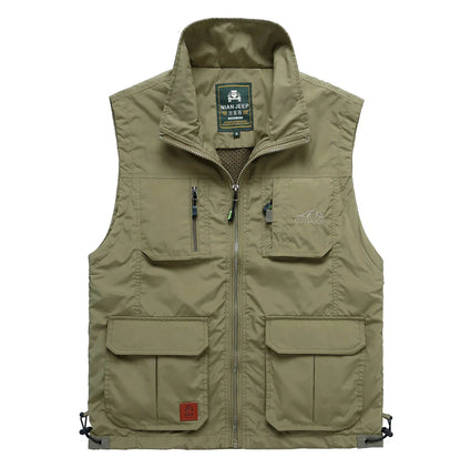 Vintage Fishing Hunting Vest Men XL Green Tactical Insulated Full
