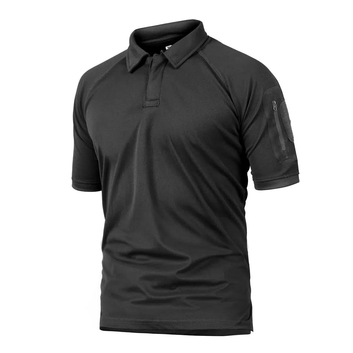 Tactical T-shirt Quick Dry Outdoor Breathable Sports Polo Shirt Lapel Short Sleeve Mountaineering on Foot Combat-Biu Blaster-Black- Biu Blaster