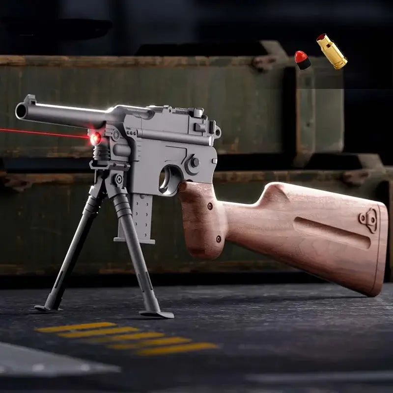 C96 Mauser Manual Shell Ejecting Tactical Toy Gun with Stock-m416gelblaster-wood grain-m416gelblaster