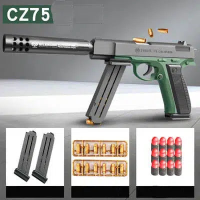CZ-75 Shell Eject Soft Bullet Foam Blaster-m416gelblaster-green-m416gelblaster