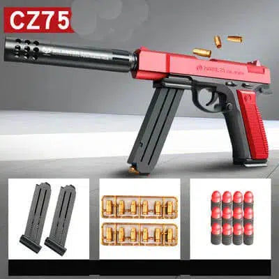 CZ-75 Shell Eject Soft Bullet Foam Blaster-m416gelblaster-red-m416gelblaster