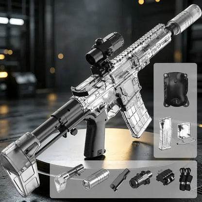 Realistic Electric SLR Blowback Transparent Water Gun Rifle-m416gelblaster-white-m416gelblaster