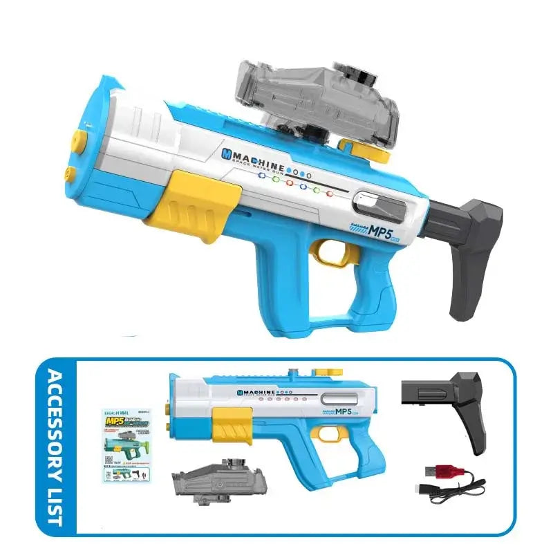 Colorful Lights MP5 Electric Dual Modes High Pressure Water Gun-m416gelblaster-blue-m416gelblaster