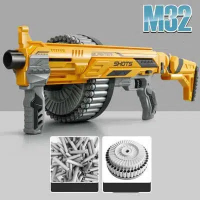Fire Bull M32 Pyro Dart Blaster-foam blaster-Biu Blaster-yellow-USA-Biu Blaster