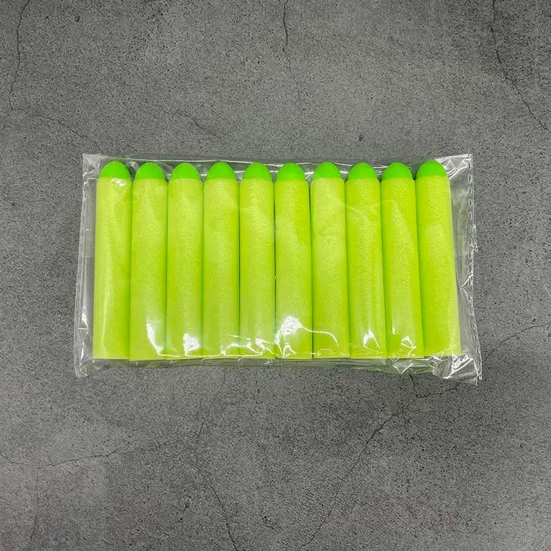 Green Dome Tip Nerf Long Foam Darts 7.2*1.28cm-m416gelblaster-100pcs-m416gelblaster