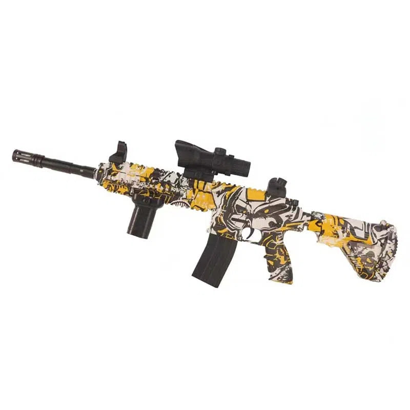 HK416d Graffiti Splatter Ball Orbeez Blaster Toy-m416gelblaster-yellow skull-m416gelblaster