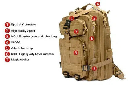 3P Military Tactical Backpack 35L-bag-Biu Blaster-Biu Blaster