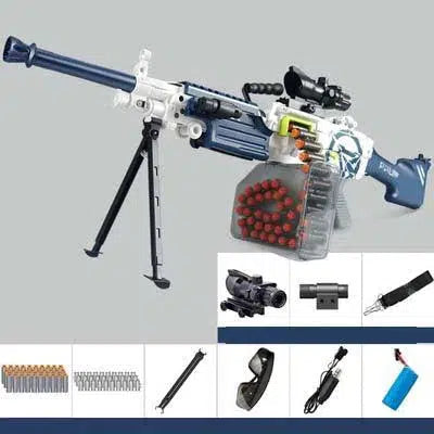 LH SAW M249 Electric Darts Blaster-foam blaster-Biu Blaster-blue-USA-Biu Blaster