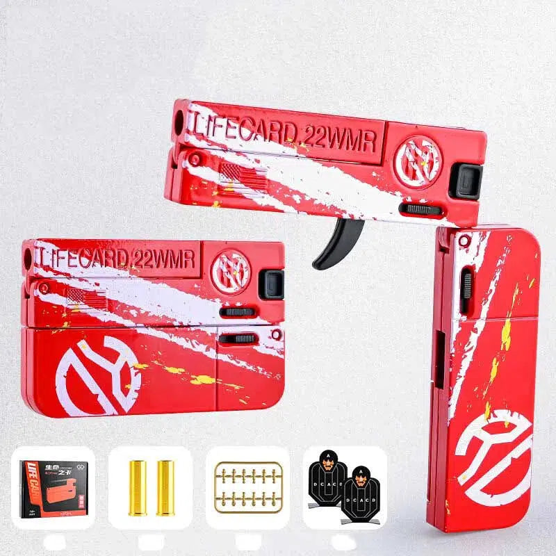 Lifecard V2 Folding Single-Shot Metal Dart Blaster Alloy Toy-m416gelblaster-red-m416gelblaster