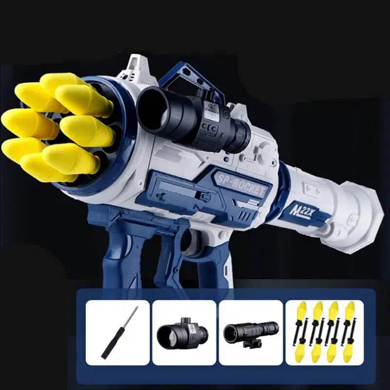 M22X 8-Hole Semi-Auto Soft Foam Blaster Rocket Launcher-m416gelblaster-blue-m416gelblaster