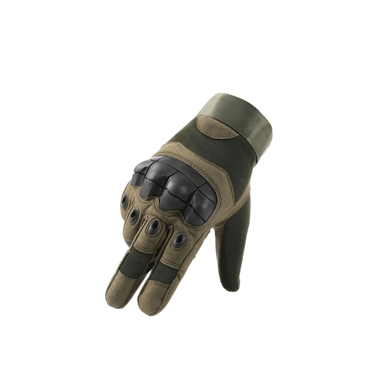 Military Rubber Hard Knuckle Full Finger Tactical Gloves-clothing-m416 gel blaster-green-M-m416gelblaster