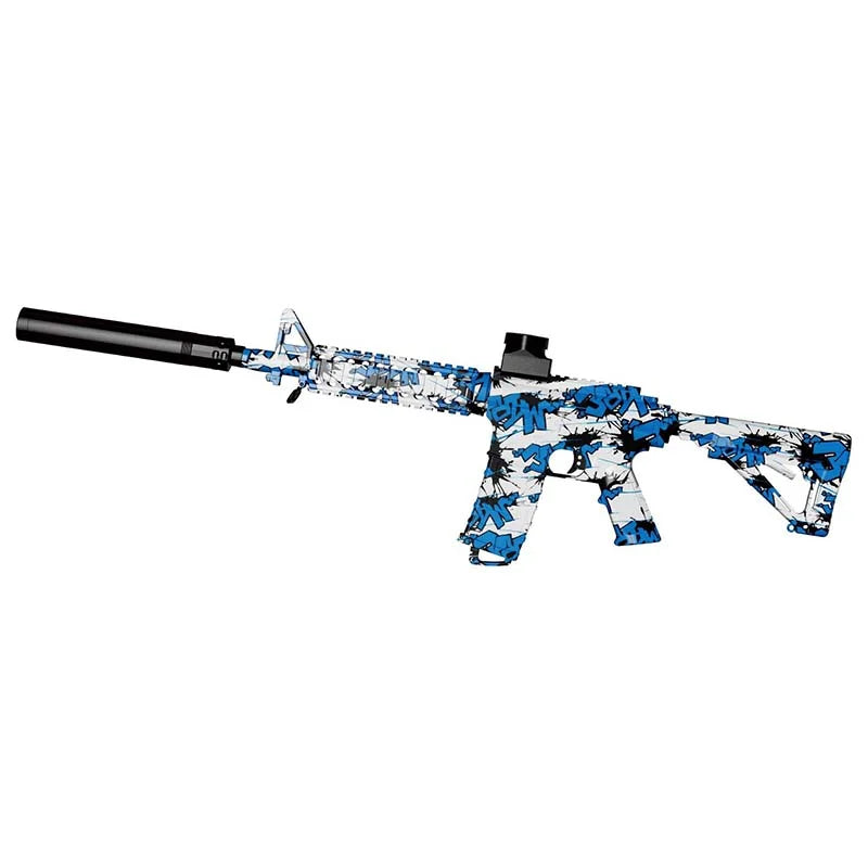 Lightweight Hopper Fed Electric M4 Orbeez Gun-m416gelblaster-blue-m416gelblaster