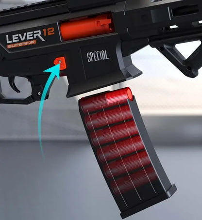 Lever12 Mag Fed Lever Action Nerf Shotgun Blaster with Shell Ejection