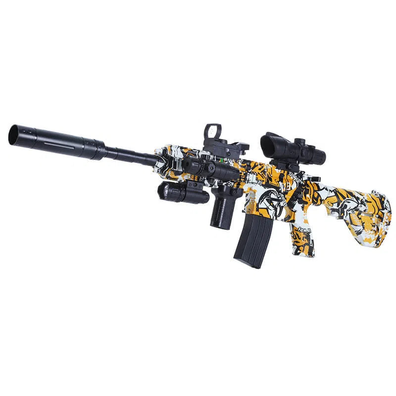 M416 Graffiti Gel Ball Blaster Water Beads Shooter w/ Multiplue Skins-m416gelblaster-yellow-m416gelblaster