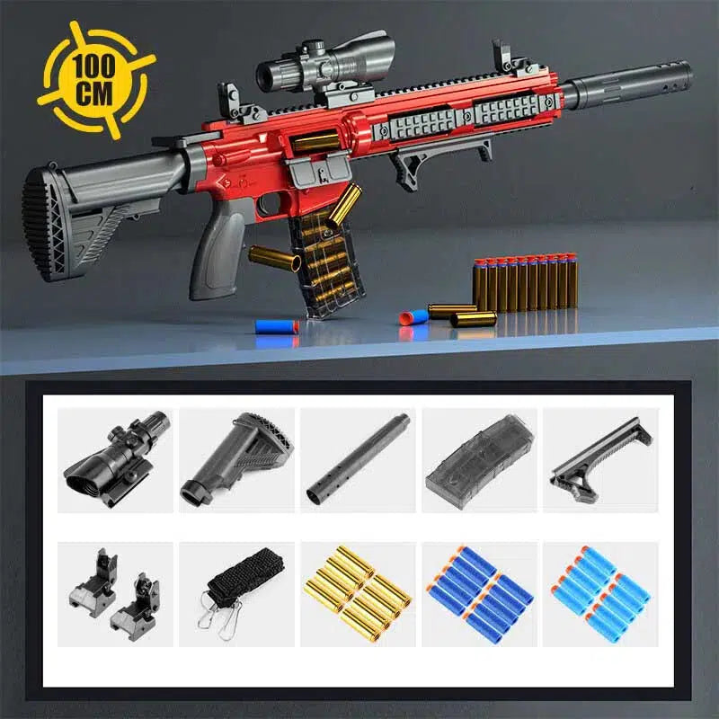 Manual/Electric Shell Ejecting M416 Toy Gun Foam Blaster-m416gelblaster-manual red 100cm-m416gelblaster