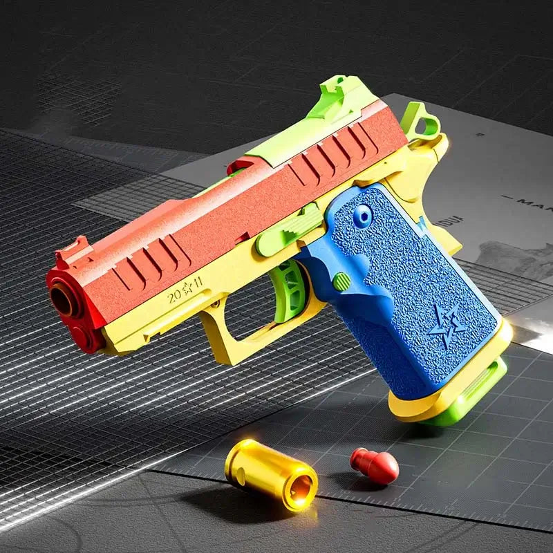 Colorful 2011 Shell Ejecting Pistol Toy Gun-m416gelblaster-bailiff 2011-m416gelblaster