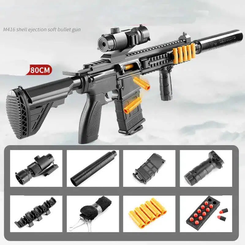 80cm Shell Manual/Electric Shell Ejecting M416 Toy Gun Foam Blaster – m416gelblaster