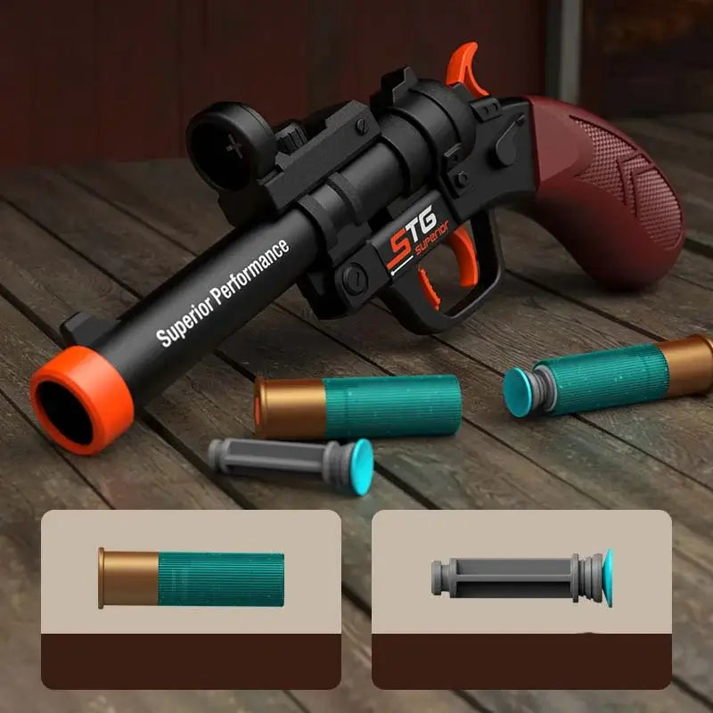 STG Break Action Manual Shell Ejecting Hunting Rifle Foam Dart Blaster-m416gelblaster-short-black brown-m416gelblaster
